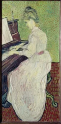Marguerite Gachet aan de piano